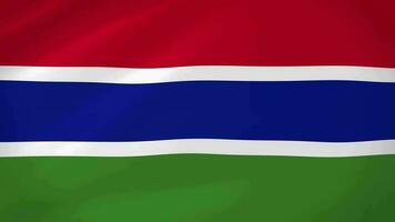 Gambia Waving Flag Realistic Animation Video