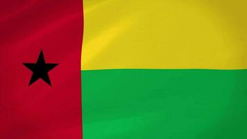 Guiné-Bissau acenando bandeira realista animação vídeo video