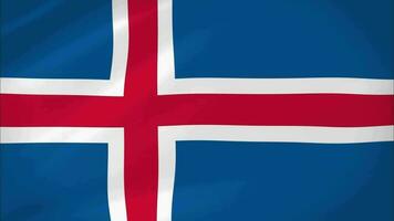 Iceland Waving Flag Realistic Animation Video