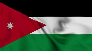 Jordanië golvend vlag realistisch animatie video