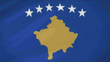 Kosovo golvend vlag realistisch animatie video