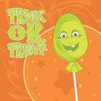Halloween lollipop monster candy Trick or treat Vector