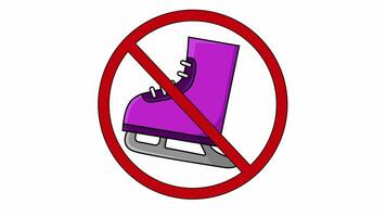 animated video of prohibited icons and iceskating shoe icons