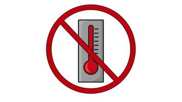 animation of the prohibited icon and the thermometer icon video