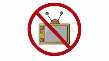 animado íconos son prohibido y televisión íconos video