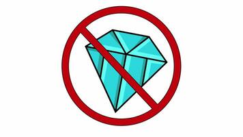 animiert Video von das verboten Symbol und das Diamant Symbol