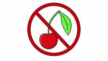 animated video of the prohibited icon and the cherry icon