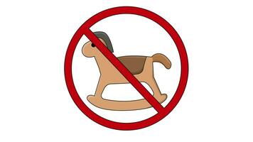 animado prohibido íconos y juguete caballo íconos video