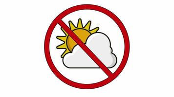 animated video of prohibited icons and cloud and sun icons