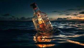 botella debajo el barco foto