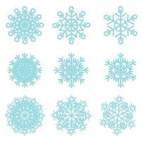 Set of snowflakes. Vector illustration isolated on white background.