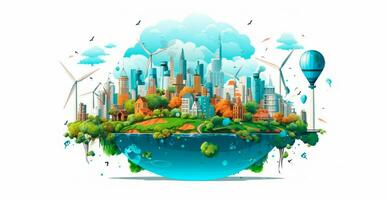 globo, preocupación para el ambiente, ecosistema, energía ahorro concierto - ai generado imagen foto