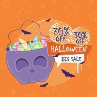 Halloween big sale discount background Vector