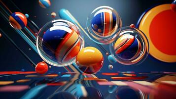 Vibrant 3D Abstract. Colorful, Dynamic, and Elegant Shapes with a Futuristic Hologram Theme photo