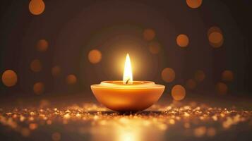 3D Diwali Candle. Elegance in Simplicity photo