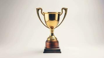 Hyper realistic trophy in white background, perfect for success and achievement concepts photo