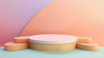 Product presentation podium on pastel background photo