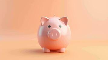 adorable cerdito banco. un símbolo de ahorros y financiero aspiraciones foto