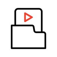 videos carpeta vector icono. símbolos para web y móvil aplicaciones en blanco editable antecedentes.