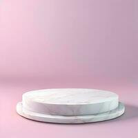 AI Generated Round Marble Pink Background photo