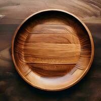 AI Generated Isolated Wooden Plate photo