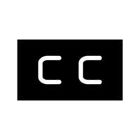 Closed captioning icon vector image.  symbols for web and mobile applications on editable white background.