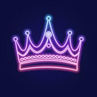 A set of neon gradient crowns. Vector illustration