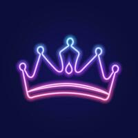 A set of neon gradient crowns. Vector illustration