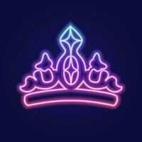 A set of neon gradient crowns. Vector illustration