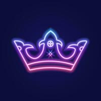 A set of neon gradient crowns. Vector illustration