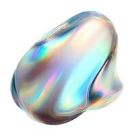 iridescent or holographic abstract stone isolated photo