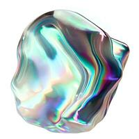 iridescent or holographic abstract stone isolated photo