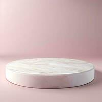 AI Generated Round Marble Pink Background photo