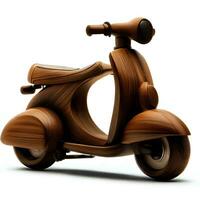 AI Generated isolated wooden toys motocycle photo