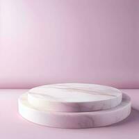 AI Generated Round Marble Pink Background photo