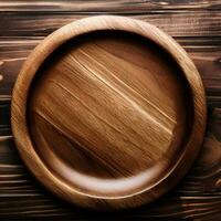 AI Generated Isolated Wooden Plate photo