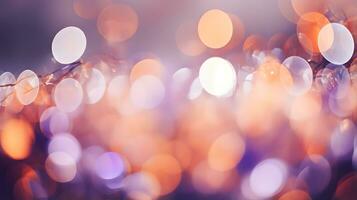 Abstract pink and purple background with bokeh defocused lights AI Generative photo