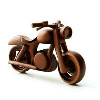 AI Generated isolated wooden toys motocycle photo