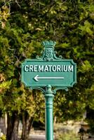 Crematorium direction sign photo
