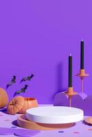 Halloween Vertical Product Display Background. 3D Rendering. photo