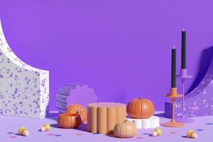 Halloween Product Display Background. 3D Rendering. photo