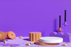 Halloween Product Display Background. 3D Rendering. photo