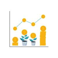 Financial graph illustration vector