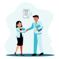 Signing business agreement illustration vector