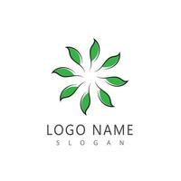 Leaf line logo vector and symbol