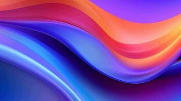 Vibrant liquid waves in retro style banner. Glowing vector background with abstract gradient shapes photo