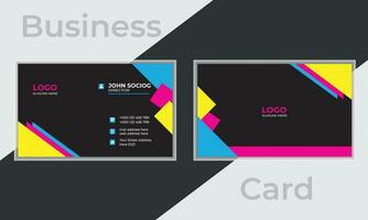 Business card design template, colorful professional business card template, visiting card, business card template. vector