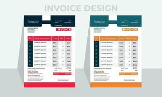 Creative and Unique abstract style corporate business invoice template.Quotation Invoice Layout Template Paper Sheet Include Accounting, Price, Tax, and Quantity. vector