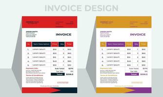 Creative and Unique abstract style corporate business invoice template.Quotation Invoice Layout Template Paper Sheet Include Accounting, Price, Tax, and Quantity. vector