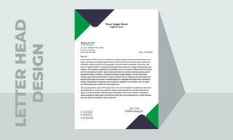 Professional letterhead template design for business project.Letterhead design template with green and black color. Creative, clean and elegant modern business letterhead design vector